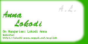 anna lokodi business card